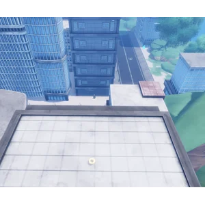 Punch Island Secret Halo location on top of the first building on the left